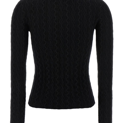 Paco Rabanne Black Wool Cardigan