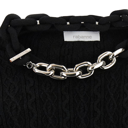 Paco Rabanne Black Wool Cardigan