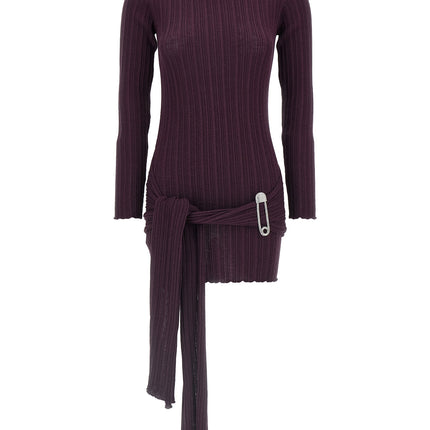 Giuseppe Di Morabito Purple Wool Short Dress