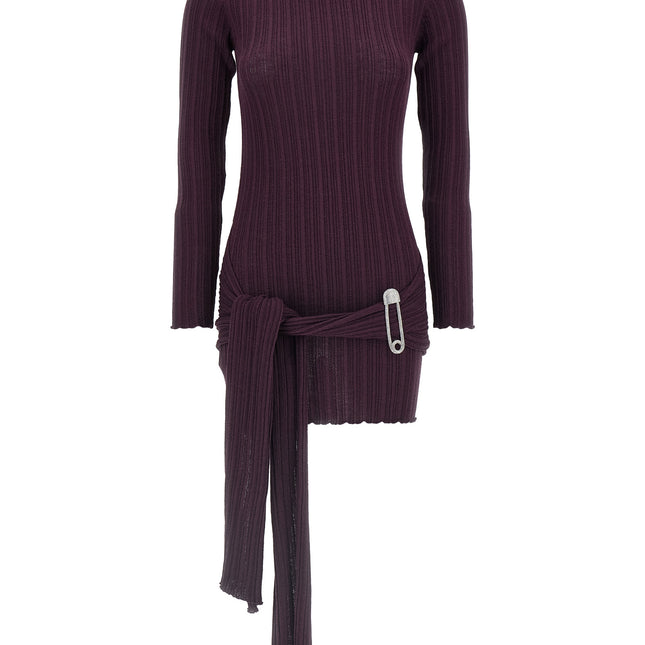 Giuseppe Di Morabito Purple Wool Short Dress