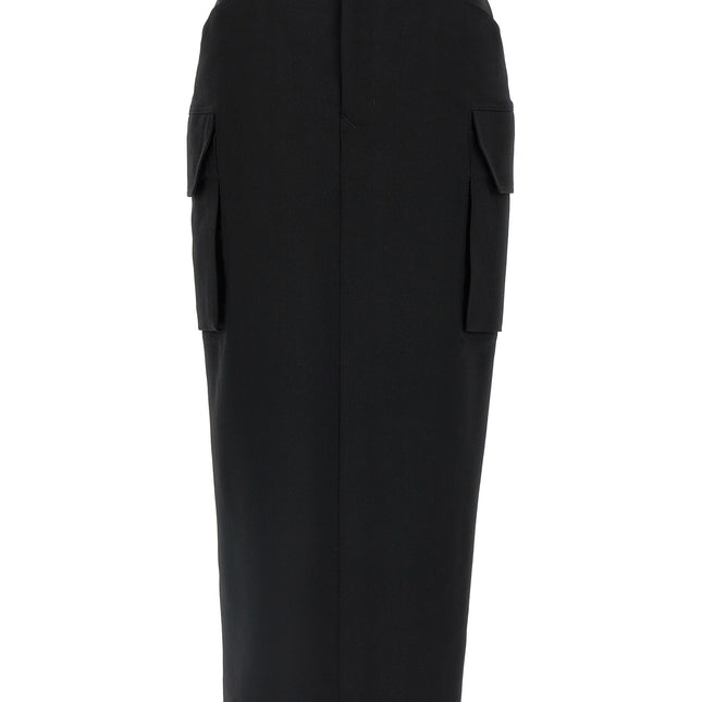 Rick Owens Black Wool Midi Skirt