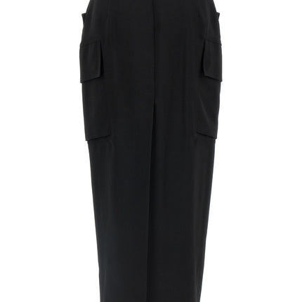 Rick Owens Black Wool Midi Skirt