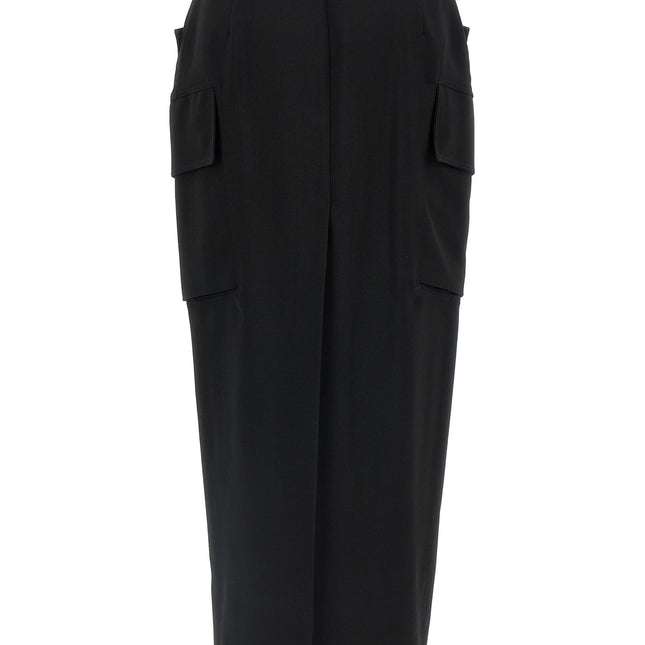Rick Owens Black Wool Midi Skirt