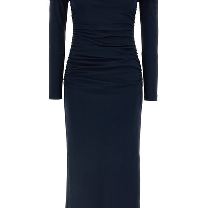 Carolina Herrera Blue Marabou Midi Dress