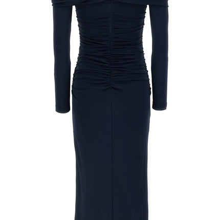 Carolina Herrera Blue Marabou Midi Dress