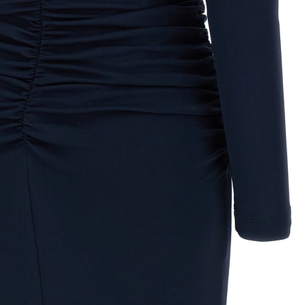 Carolina Herrera Blue Marabou Midi Dress