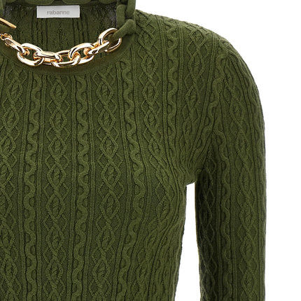 Paco Rabanne Bicolor Wool Cardigan