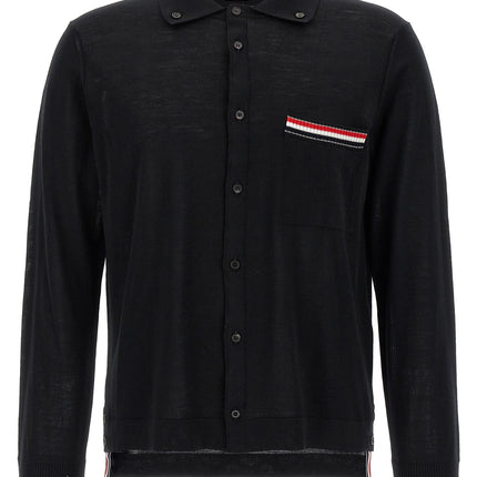 Thom Browne Black Virgin Wool Cardigan