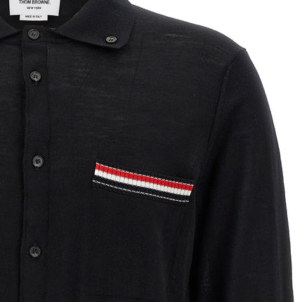 Thom Browne Black Virgin Wool Cardigan
