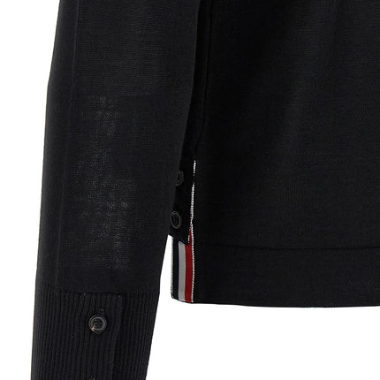 Thom Browne Black Virgin Wool Cardigan