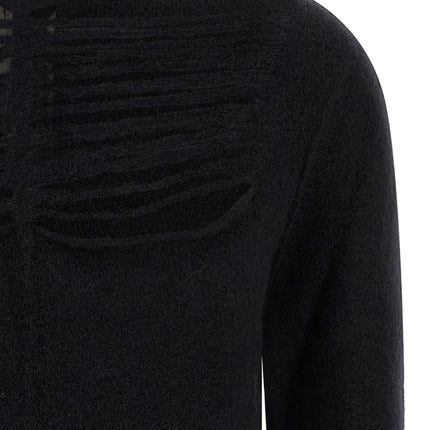 Rick Owens Black Wool Cardigan