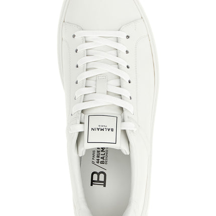 Balmain White Calfskin Low Top Sneakers