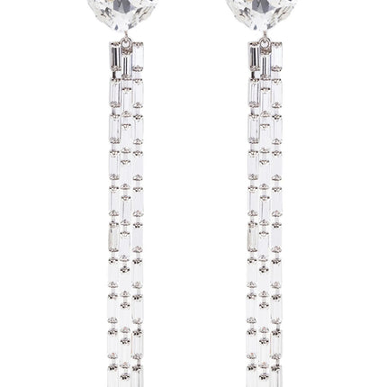 Alessandra Rich Silver Glass Earrings