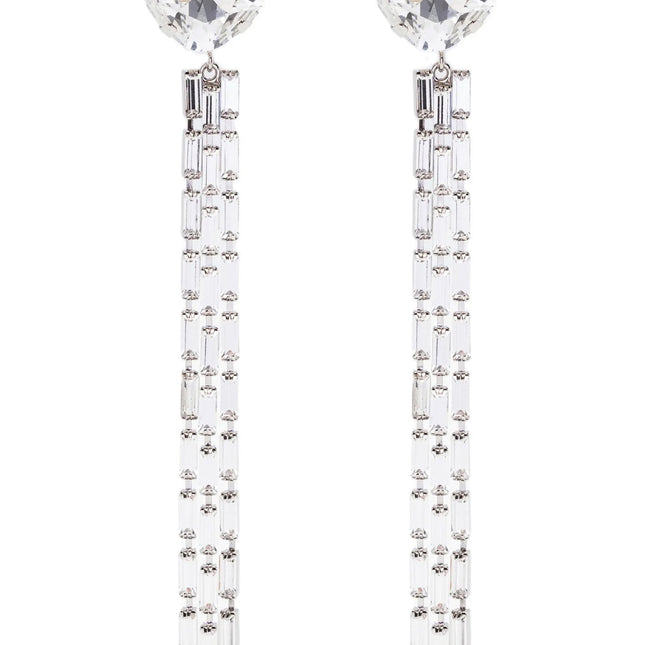 Alessandra Rich Silver Glass Earrings