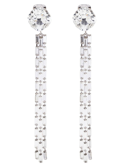 Alessandra Rich Silver Glass Earrings