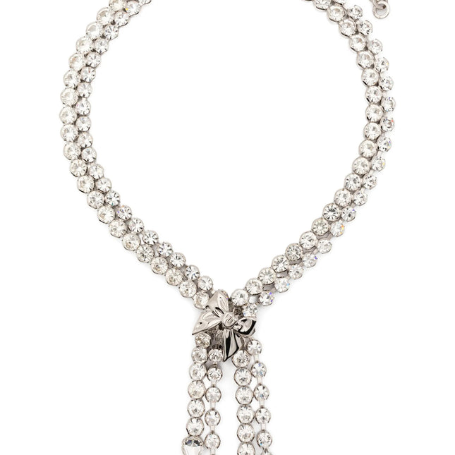 Alessandra Rich Silver Glass Necklace