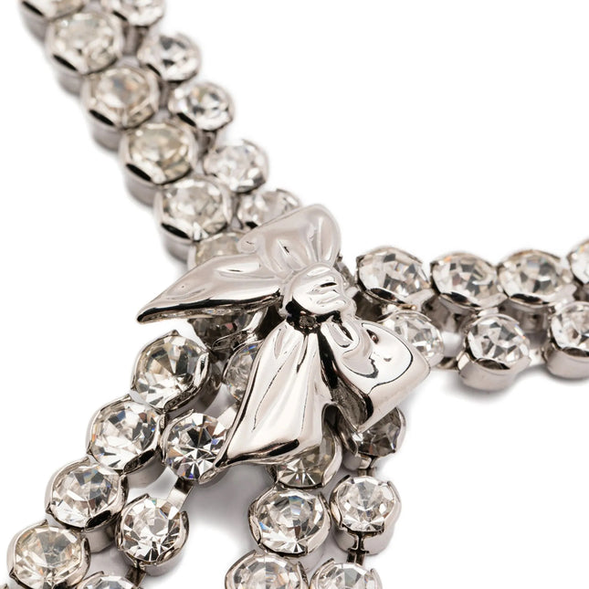 Alessandra Rich Silver Glass Necklace