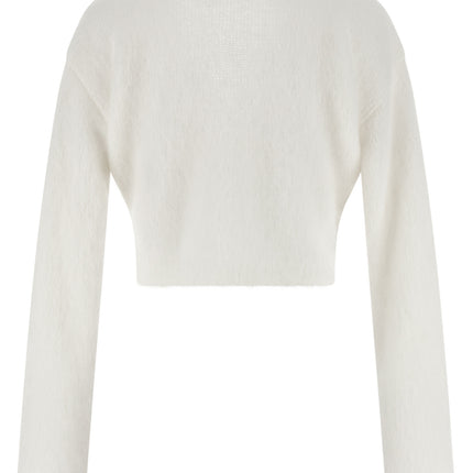 Alessandra Rich White Wool Cardigan