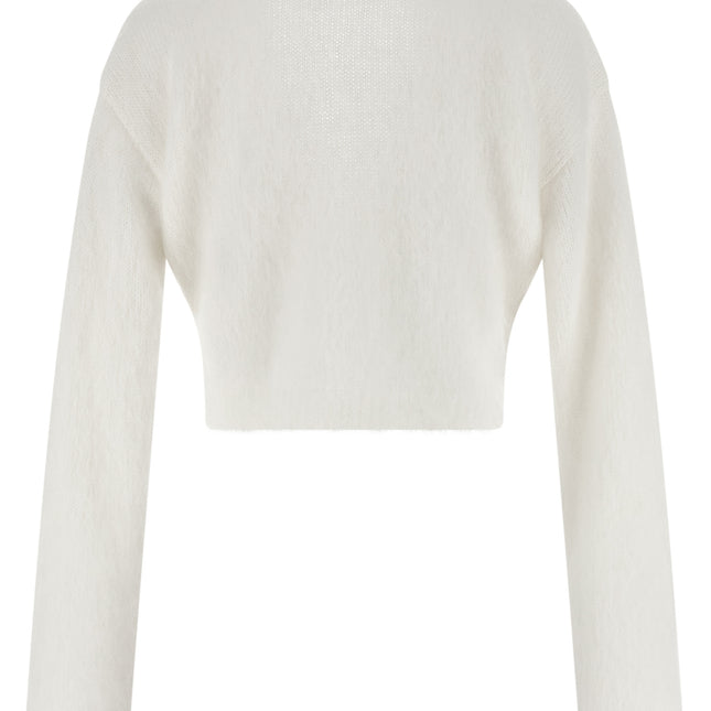 Alessandra Rich White Wool Cardigan