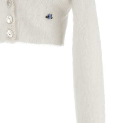 Alessandra Rich White Wool Cardigan