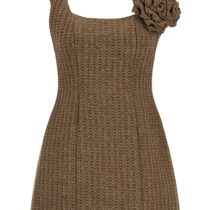 Giuseppe Di Morabito Brown Marabou Short Dress