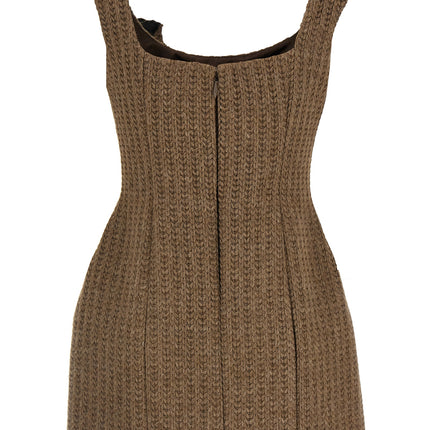 Giuseppe Di Morabito Brown Marabou Short Dress
