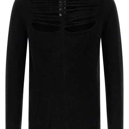 Rick Owens Black Wool Cardigan