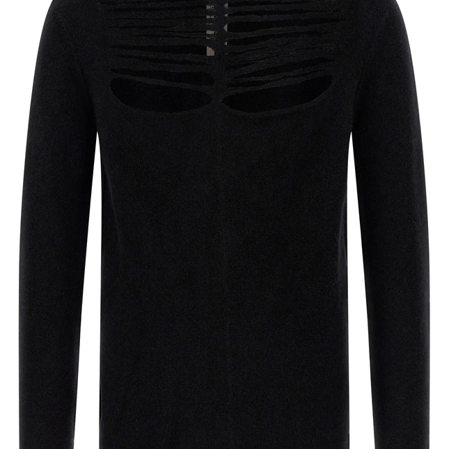 Rick Owens Black Wool Cardigan