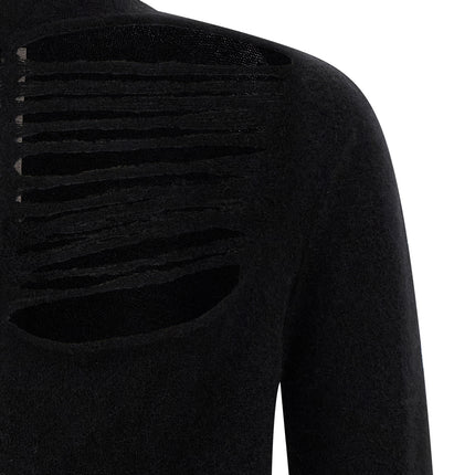 Rick Owens Black Wool Cardigan
