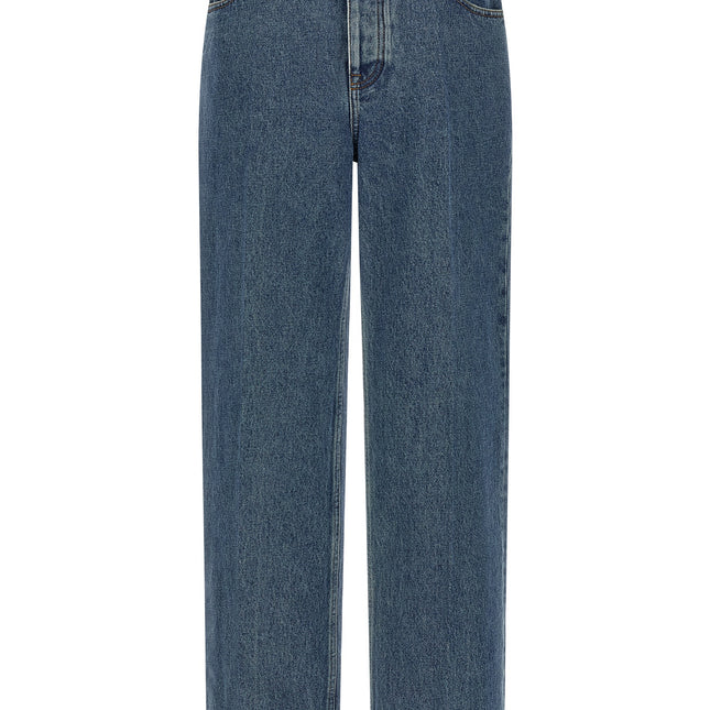 Valentino Garavani Blue Cotton Straight-Leg Jeans