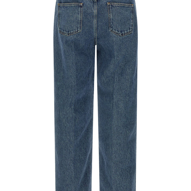 Valentino Garavani Blue Cotton Straight-Leg Jeans