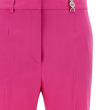Versace Fuchsia Virgin Wool Flared Pants