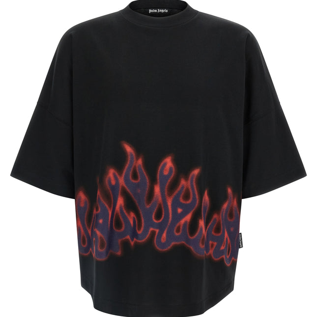 Palm Angels Black Cotton T-Shirt