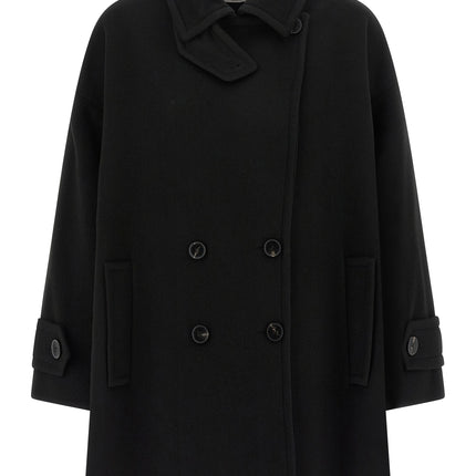 Alberto Biani Black Virgin Wool Coat