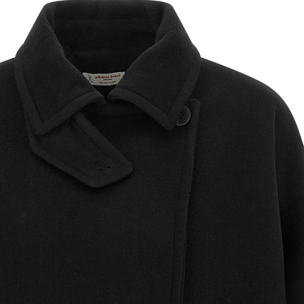 Alberto Biani Black Virgin Wool Coat