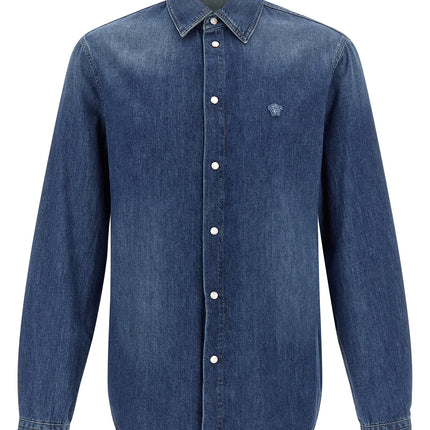 Versace Blue Cotton Blouse