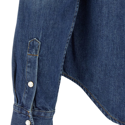 Versace Blue Cotton Blouse