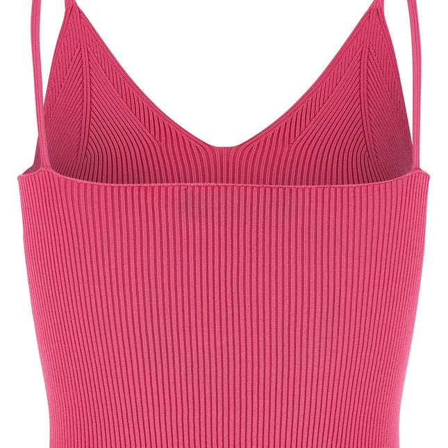 Versace Fuchsia Viscose Sleeveles T-Shirt