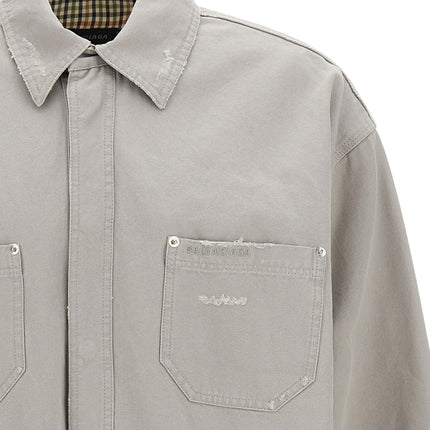 Balenciaga Gray Cotton Blouse
