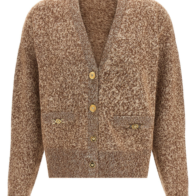 Versace Beige Virgin Wool Cardigan