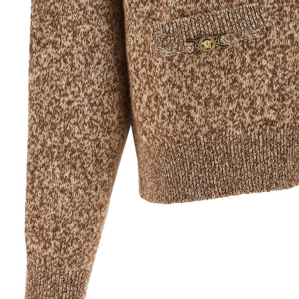 Versace Beige Virgin Wool Cardigan