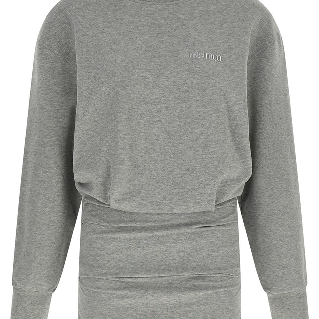 The Attico Gray Cotton Short Dress