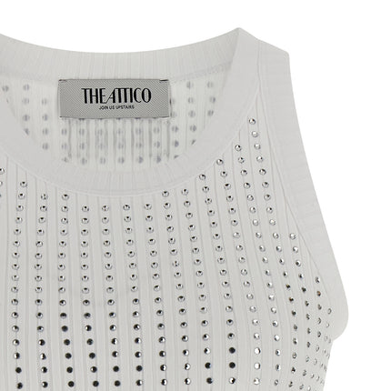 The Attico White Cotton Sleeveles T-Shirt