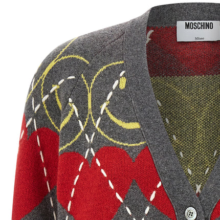 Moschino Multicolor Wool Cardigan