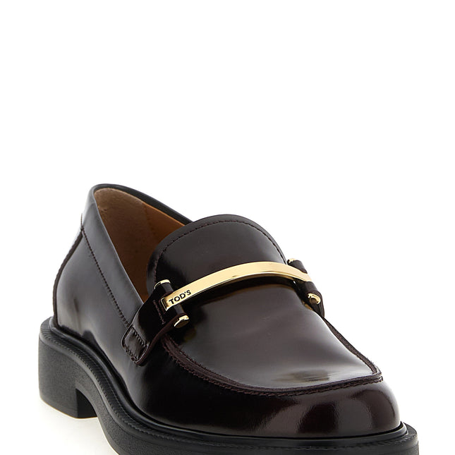 Tod's Bordeaux Calfskin Slip-On Loafers