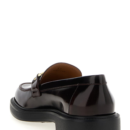 Tod's Bordeaux Calfskin Slip-On Loafers