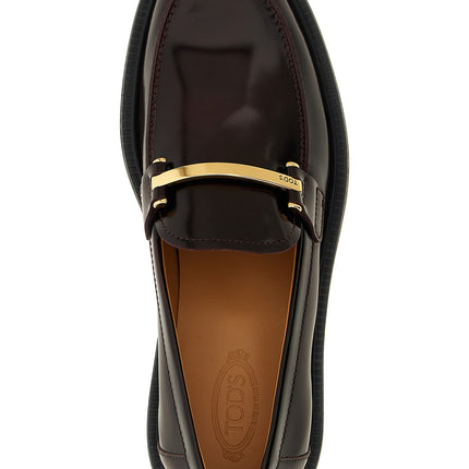 Tod's Bordeaux Calfskin Slip-On Loafers