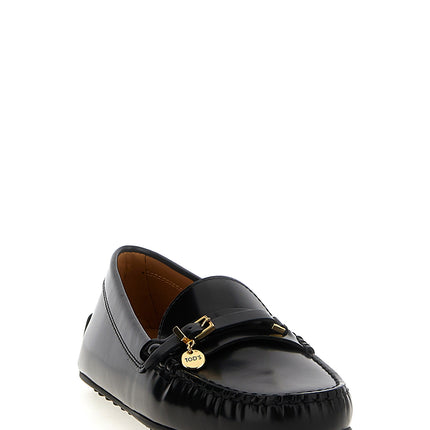 Tod's Black Calfskin Slip-On Loafers