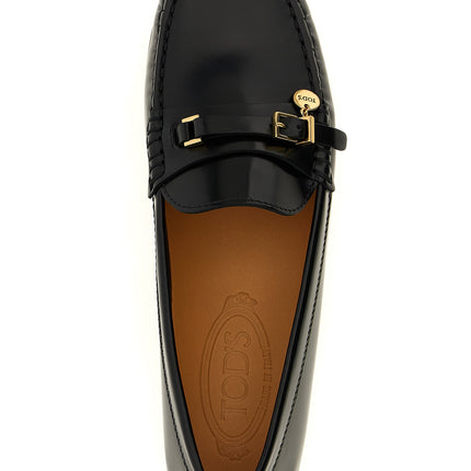 Tod's Black Calfskin Slip-On Loafers