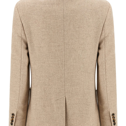 Max Mara Beige Alpaca Leather Blazer